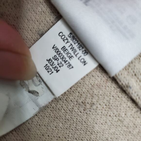 Banana Republic Cozy Twillon Oversized Medium Beige Shirt Shacket Beige - Picture 13 of 16